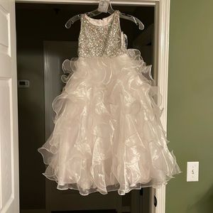 Elegant White Formal Kids Dress